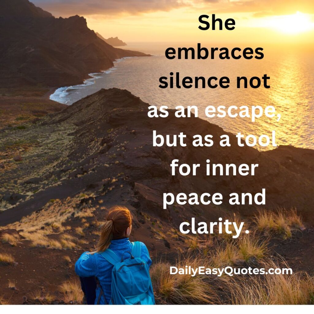 Silent woman finding inner peace and clarity

