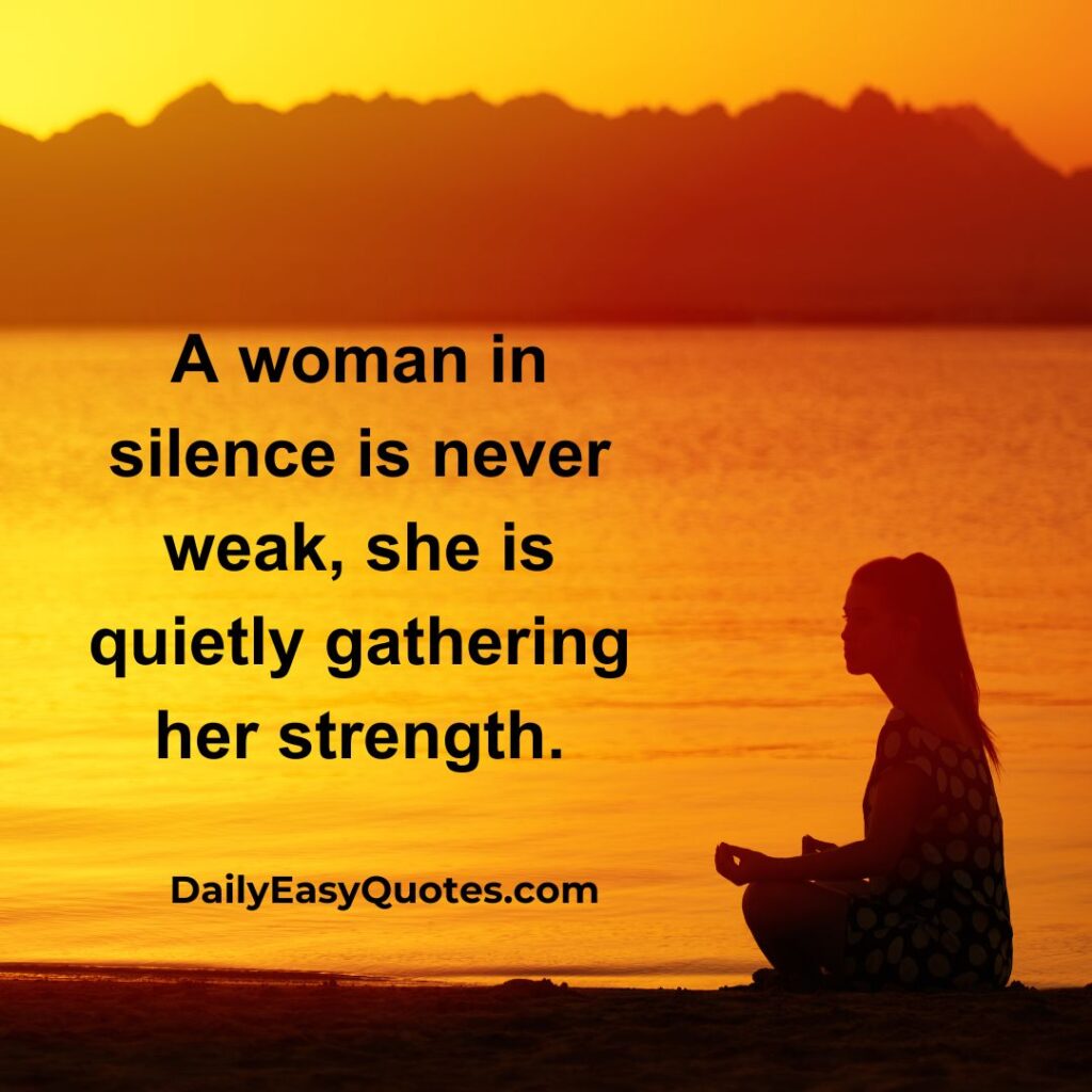 Silent woman gathering strength with resilience."
