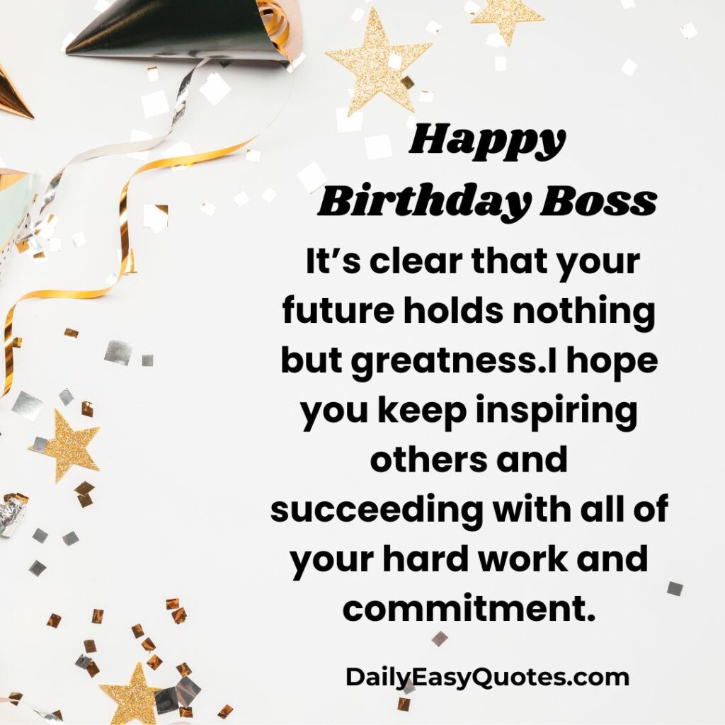 Motivational birthday wishes for boss focused on success and inspiration.