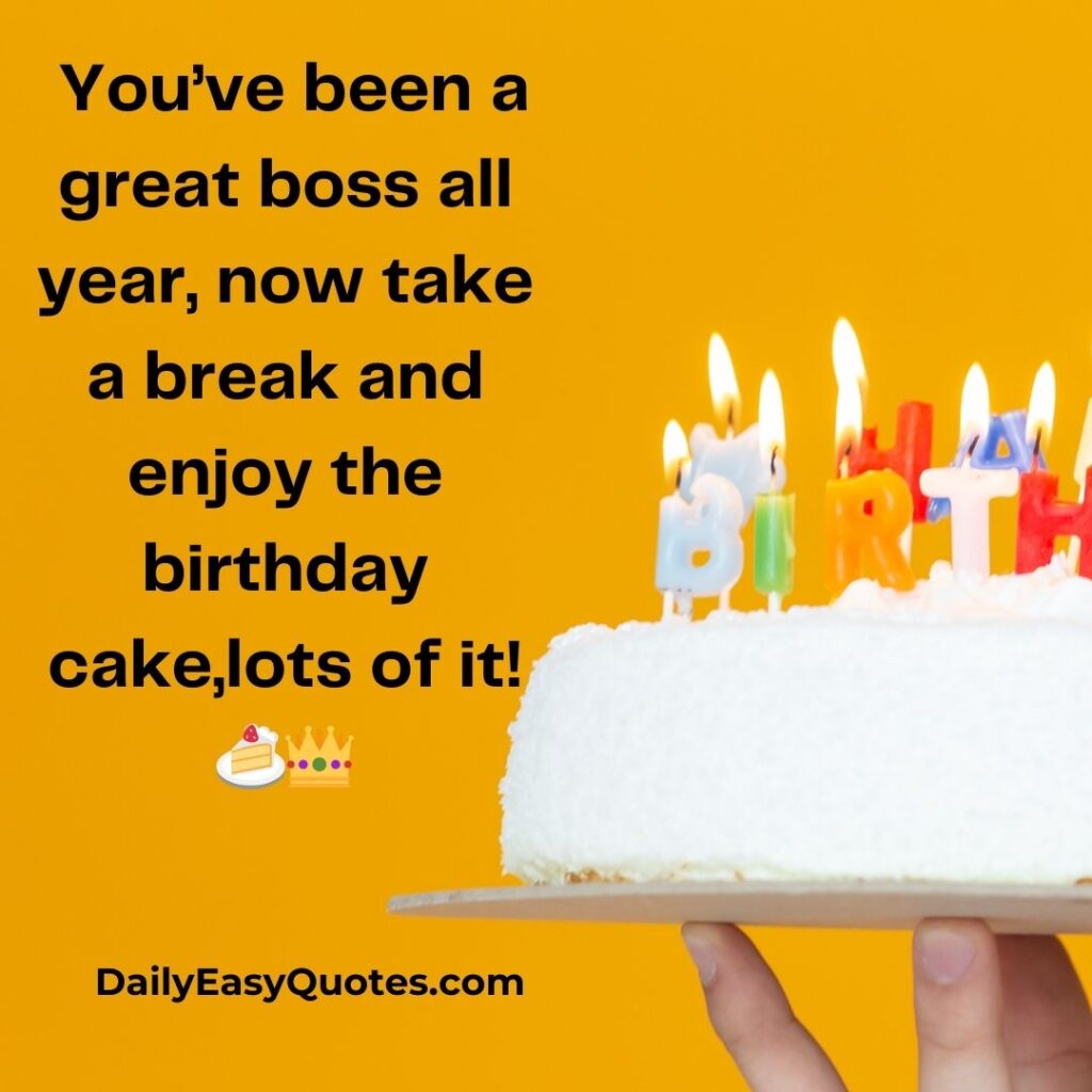 Funny birthday wishes for boss to celebrate with cake and joy.